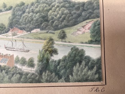 Lot 935 - Thomas Remnant Charleton (1756-1849) watercolour - Clifton, 1839, inscribed to mount, 22 x 38cm