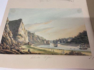 Lot Thomas Remnant Charleton (1756-1849) watercolour - Views of Clifton, presented on three sketchbook pages, scenes titled to the mounts, the largest 15 x 21cm