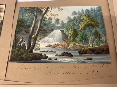 Lot Thomas Remnant Charleton (1756-1849) watercolour - '..At the Windermere Lake berth, May 2nd 1839, 10 x 15cm, inscribed to the mount, together with five further landscapes by the same hand