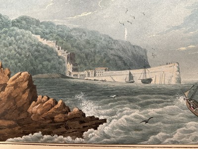 Lot 943 - Thomas Remnant Charleton (1756-1849) set of four watercolours - Coastal scenes, each titled to the mounts, 10 x 15cm