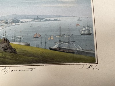 Lot 943 - Thomas Remnant Charleton (1756-1849) set of four watercolours - Coastal scenes, each titled to the mounts, 10 x 15cm
