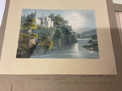 Lot Thomas Remnant Charleton (1756-1849) watercolour - Eight views of Ireland, each titled to the mount and dated 1841/42, one inscribed 'When 85 years old?', alluding to the age of the artist, each a...