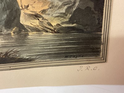 Lot William Payne (1760-1830) or Thomas Remnant Charleton (1756-1849) after William Payne, watercolour - On the Tamar, signed, inscribed to the Mount T.R.C. for Thomas Remnant Charleton (1756-1849)