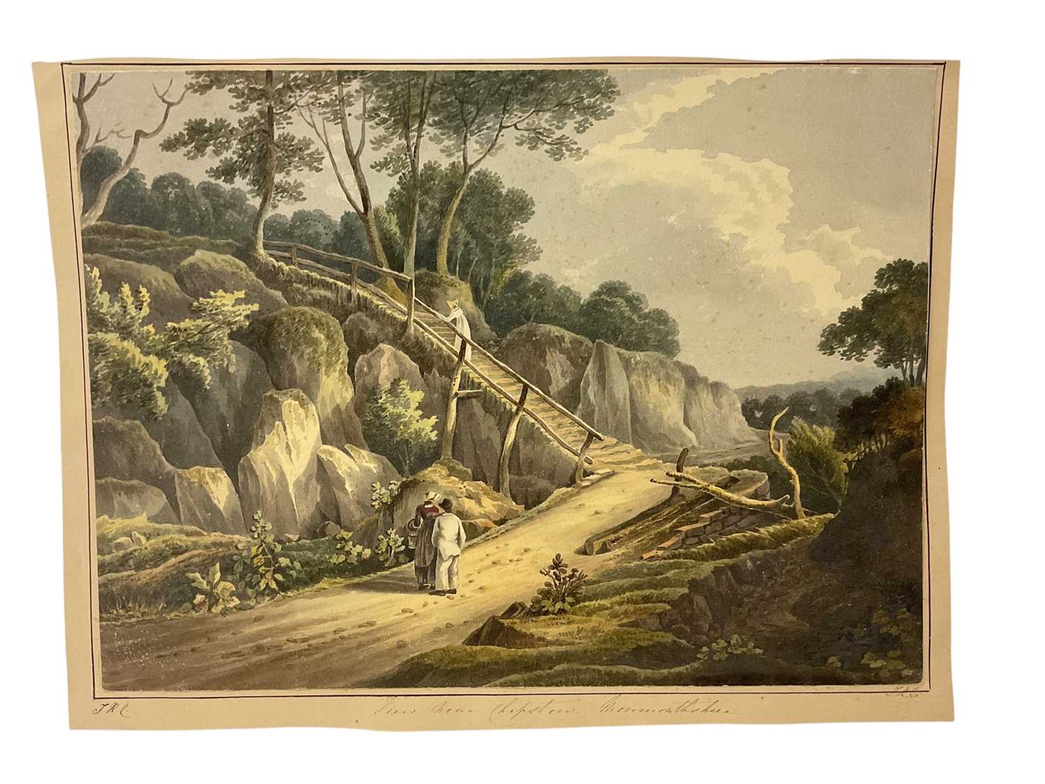 Lot 951 - Thomas Remnant Charleton (1756-1849) watercolour - 'View near Chepstow, Monmouthshire, 29 x 37cm, titled to mount