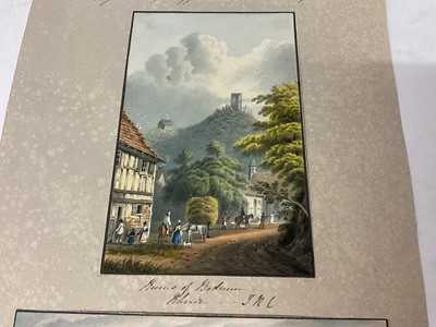 Lot Thomas Remnant Charleton (1756-1849) seven various continental scene watercolours, the largest depicting lake Lugano, 11 x 17cm