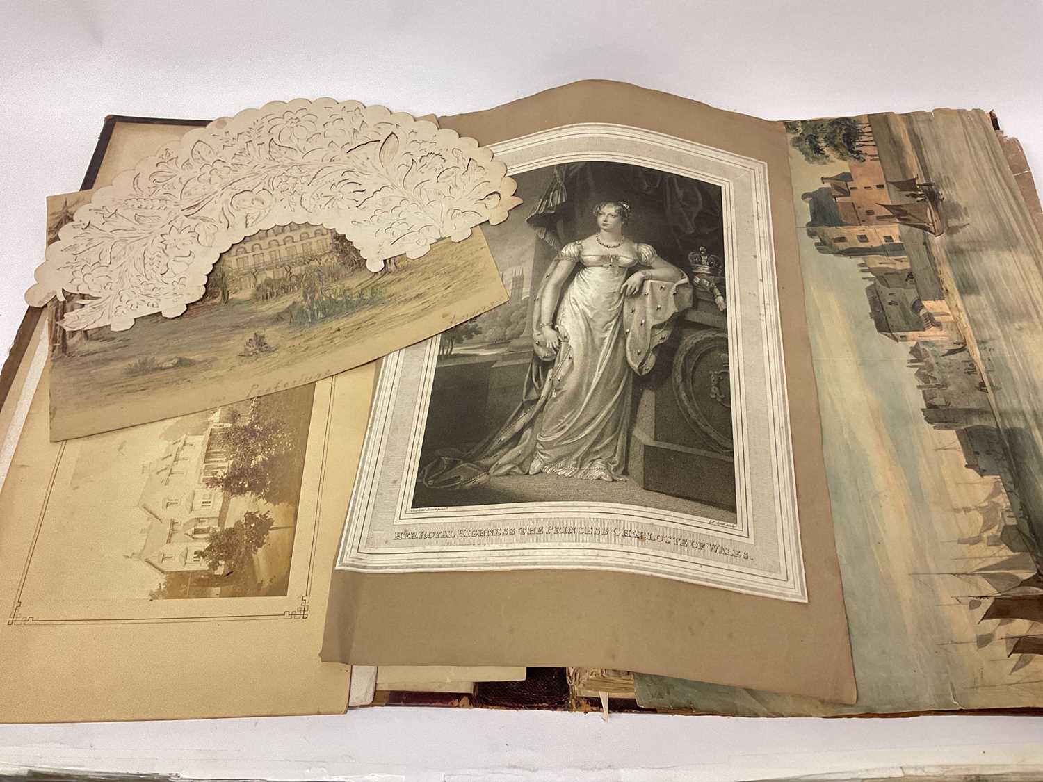 Lot Collection of 19th century works on paper and album contents, various hands