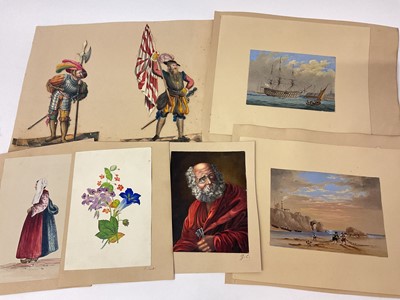 Lot Collection of 19th century works on paper and album contents, various hands