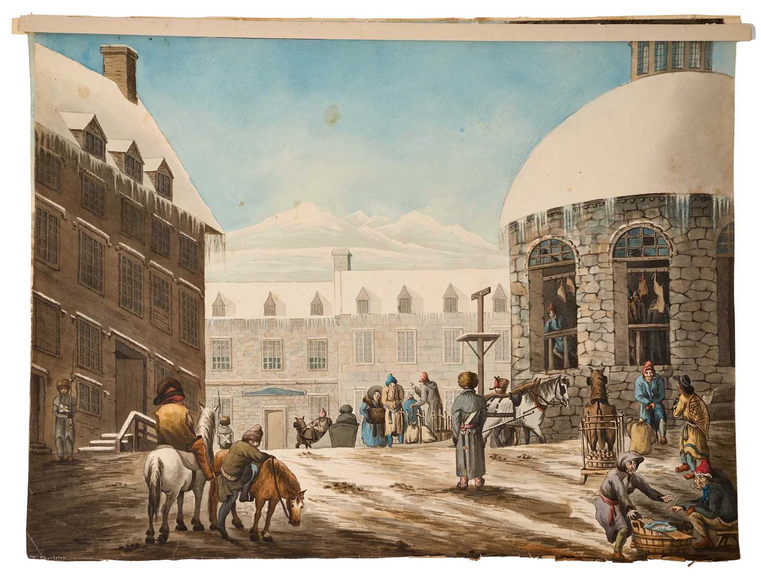 Lot Thomas Charleton (died 1814) - rare group of early watercolours of scenes around Quebec