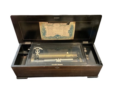 Lot 2480 - 19th century Swiss music box with ten airs