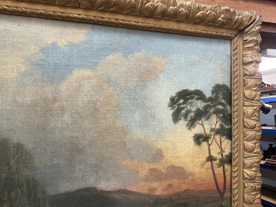 Lot 216 - Alexandre le Bihan (1837/9-1924) oil on canvas, figures at the cross in a landscape