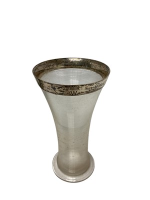 Lot 157 - Victorian silver mounted spill vase with engraved Earl's Crown, maker Hukin & Heath