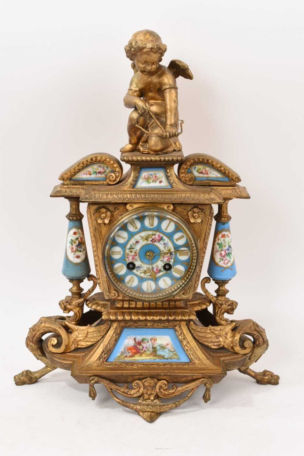 Lot 618 - Late 19th century French clock
