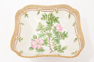 Lot 227 - Royal Copenhagen Flora botanical square dish painted with a rose