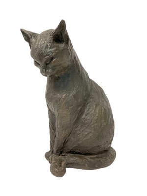 Lot 971 - Rosalie Johnson bronzed model of a cat, numbered 23/35...