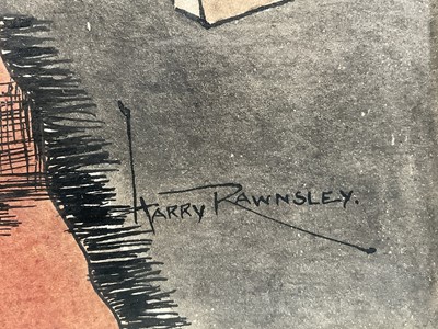 Lot 30 - Harry Rawnsley (early 20th century) set of five early 20th century watercolours of bar room subjects. By repute these illustrations were made for Boys Own magazine