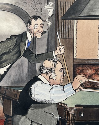 Lot 30 - Harry Rawnsley (early 20th century) set of five early 20th century watercolours of bar room subjects. By repute these illustrations were made for Boys Own magazine