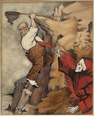 Lot 30 - Harry Rawnsley (early 20th century) set of five early 20th century watercolours of bar room subjects. By repute these illustrations were made for Boys Own magazine