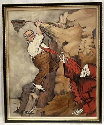 Lot 30 - Harry Rawnsley (early 20th century) set of five early 20th century watercolours of bar room subjects. By repute these illustrations were made for Boys Own magazine