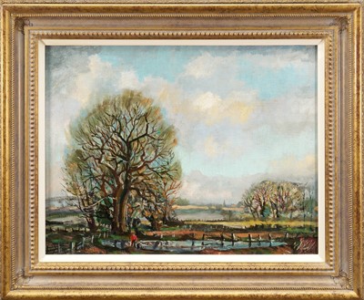 Lot 850 - *Rowland Suddaby (1912-1972) oil on canvas - Wych Elm by The Stour, signed, in gilt frame Provenance: Louise Kosman, Modern British Art