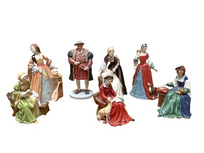 Lot 976 - Doulton figures: Henry VIII and his six wives