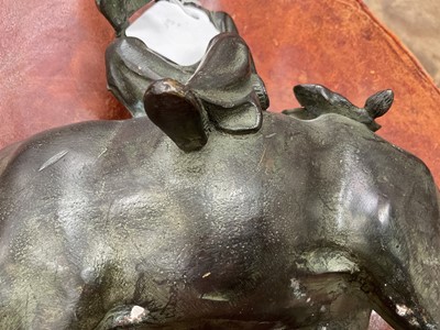 Lot 998 - 19th century Chinese bronze of a scholar on a buffalo