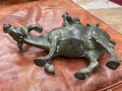 Lot 998 - 19th century Chinese bronze of a scholar on a buffalo
