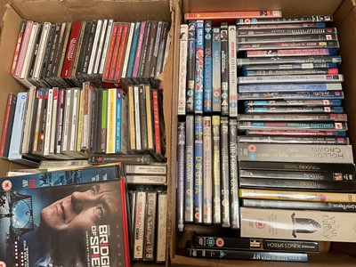 Lot 323 - Xbox One S console, Xbox One and Xbox 360 games, together with other games, DVDs, CDs etc (4 boxes)