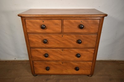 Lot 1615 - Victorian satinwood chest of drawers