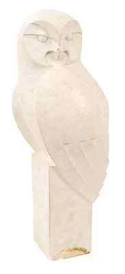 Lot 1003 - Reconstituted stone model of a barn owl, possibly by Paul Harvey