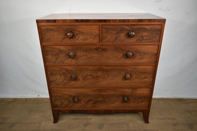Lot 1612 - Regency flame mahogany chest of drawer
