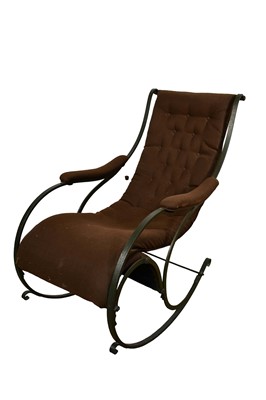 Lot 1604 - Antique iron frame rocking chair