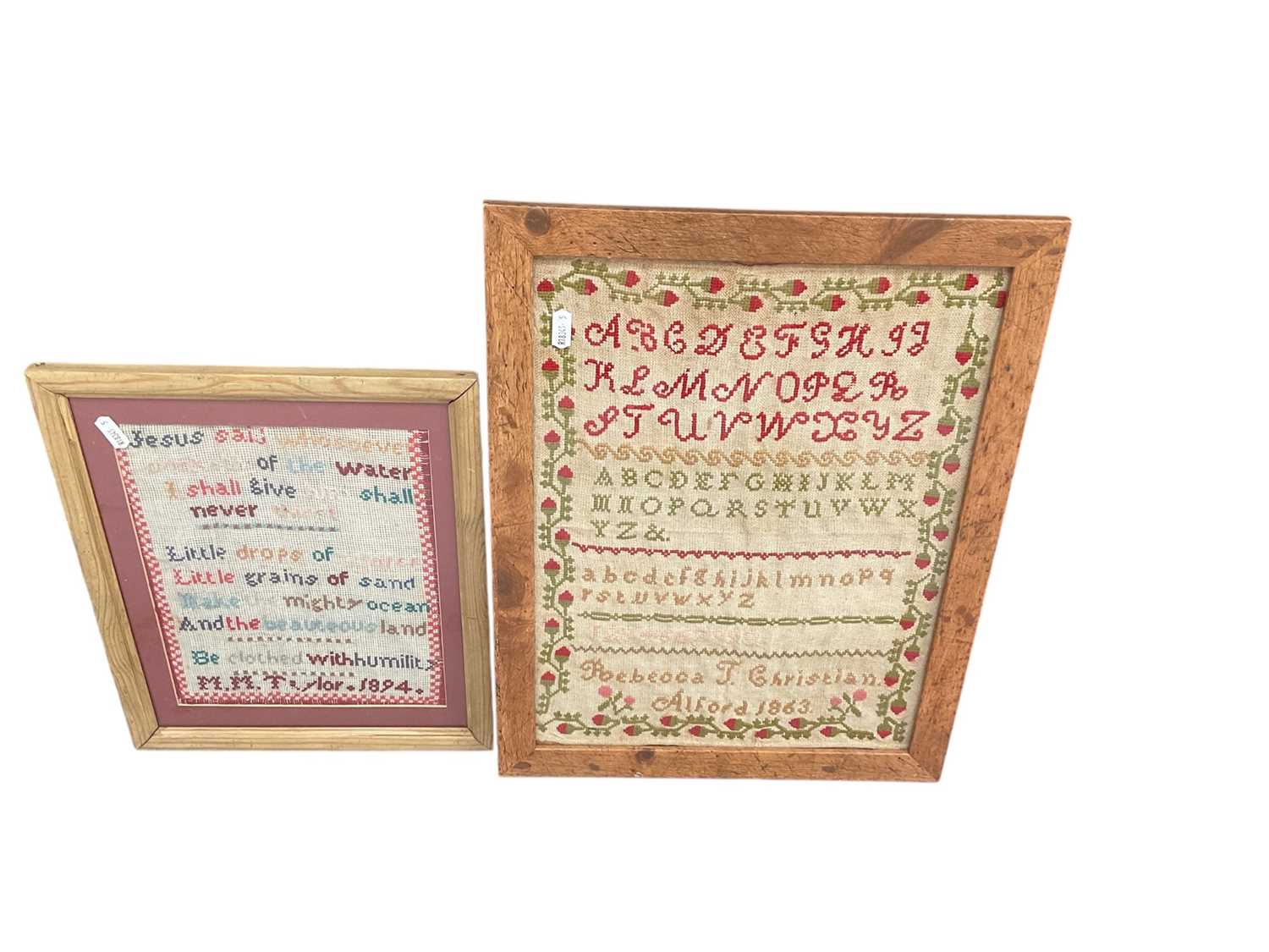 Lot 417 - Two Victorian needlework samplers