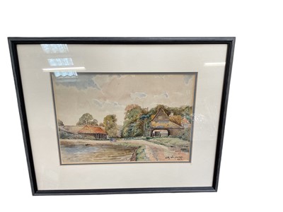 Lot 612 - J. M. Wildbore watercolour study farmyard scene, signed and dated 1926, in glazed frame