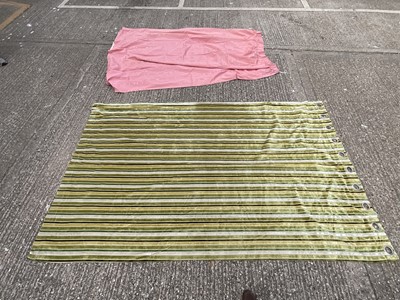 Lot 886 - Large velvet curtain, large chenille tablecloth, etc