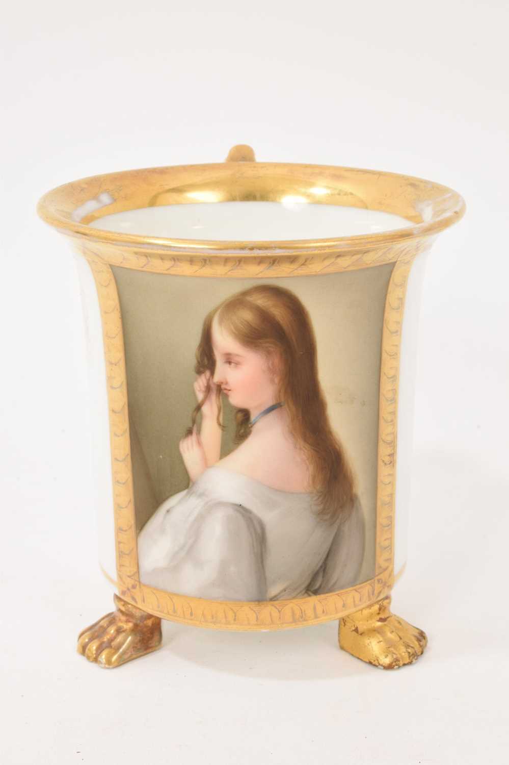 Lot 61 - 19th century Continental porcelain and gilt chocolate cup