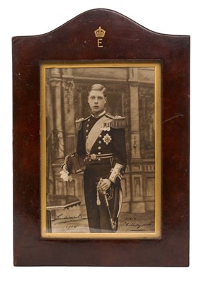 Lot 9 - H.R.H. Edward Prince of Wales (later H.M. King Edward VIII and Duke of Windsor) fine signed presentation photograph of the Prince in Naval uniform signed in ink ' Edward 1914 H.M.S. Collingwood...