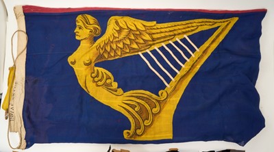Lot 12 - Scarce King George V Royal Standard flag with stitched borders and stamped with broad arrow mark and ' Royal Standard 6 Breadths T.Briggs ( London Limited) 1910' 272 x 135cm Provenance: Captain...