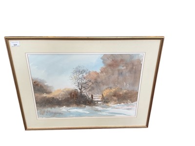 Lot 604 - Paul Stafford watercolour woodland gateway, 53.5cm x 37cm, in glazed frame
