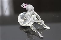 Lot 2187 - Swarovski crystal figure - seated ballerina,...