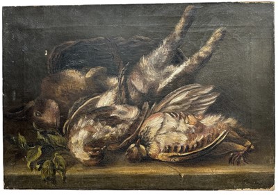 Lot 1329 - C. Graeme, probably Colin (1858-1910) oil on canvas - Still Life Dead Rabbit and Partridges, signed, 38.5cm x 56cm, unframed