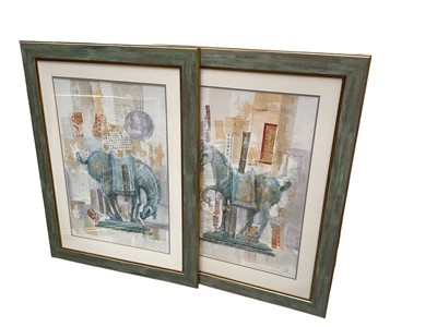 Lot 599 - Pair of large prints of horses, each 52 x 77cm