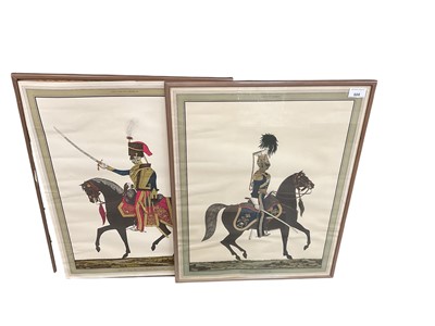 Lot 608 - Pair of military prints, framed