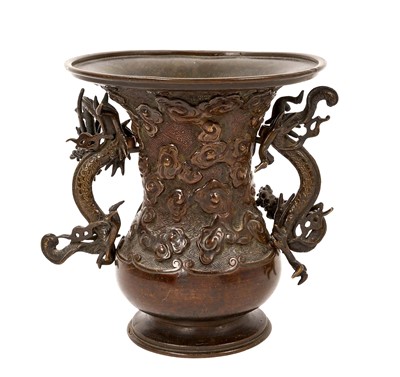 Lot 1045 - 19th century Chinese patinated bronze vase with Da Ming Xuande Nian Zhi mark