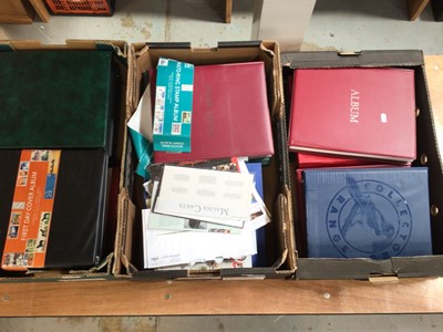 Lot 1155 - Stamps G.B. selection to include presentation packs, first day covers, commemorative sets plus some world issues & postcards (3 boxes)