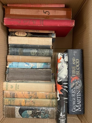 Lot 304 - Four boxes of antique and vintage books, plus Harry Potter novels