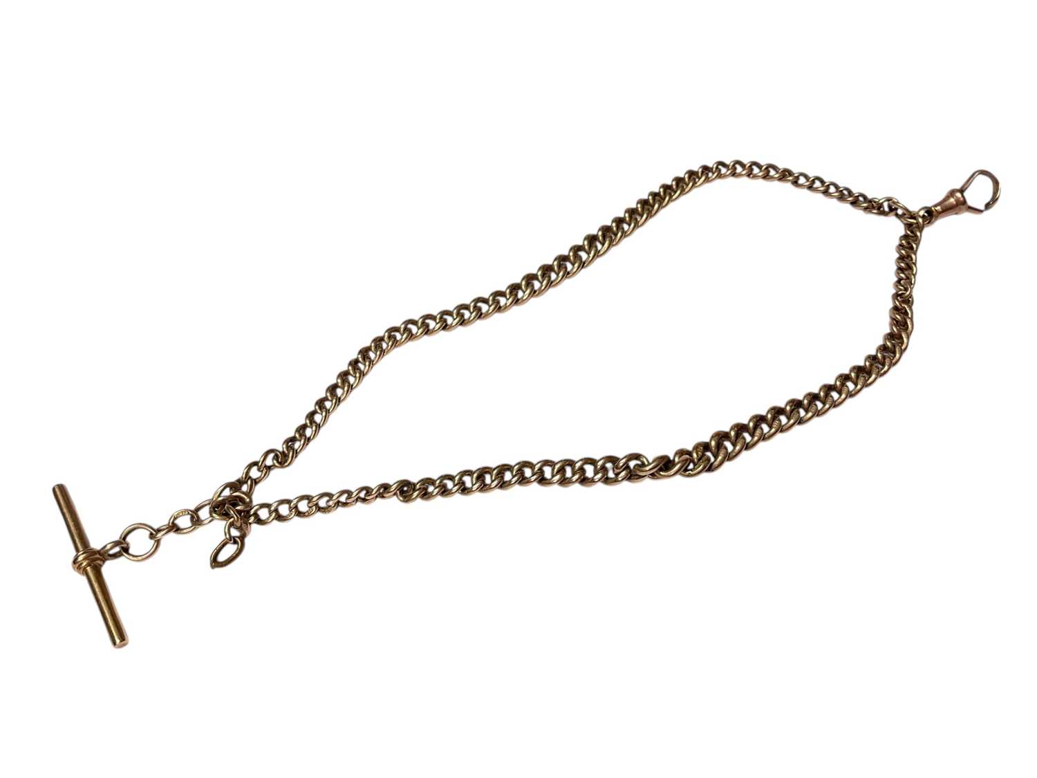 Lot 71 - Edwardian 9ct gold curb link watch chain