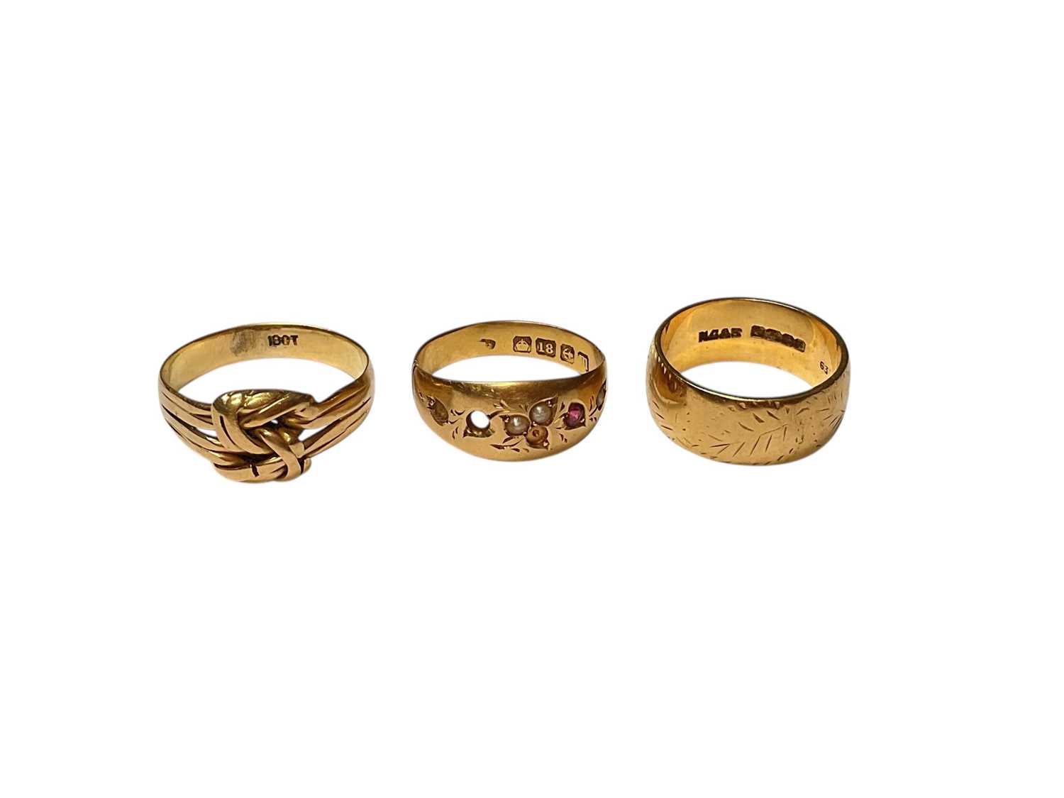 Lot 74 - Three 18ct gold rings