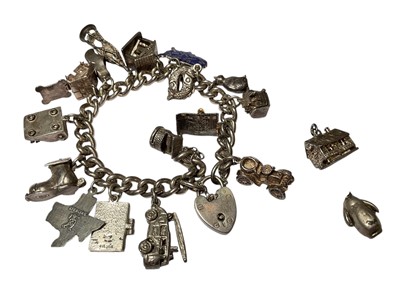 Lot 80 - Early 20th century gold and seed pearl 'Southern Cross' brooch, silver charm bracelet etc