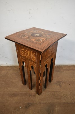 Lot 1531 - Islamic parquetry and mother of pearl inlaid occasional table
