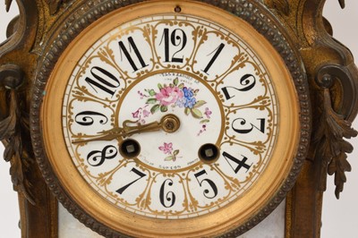 Lot 636 - Good 19th century French ormolu clock with Paris porcelain dial and panels